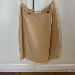 Rare find, 100% silk designer pale yellow Carmelo Pomodoro wrap skirt, size 4
